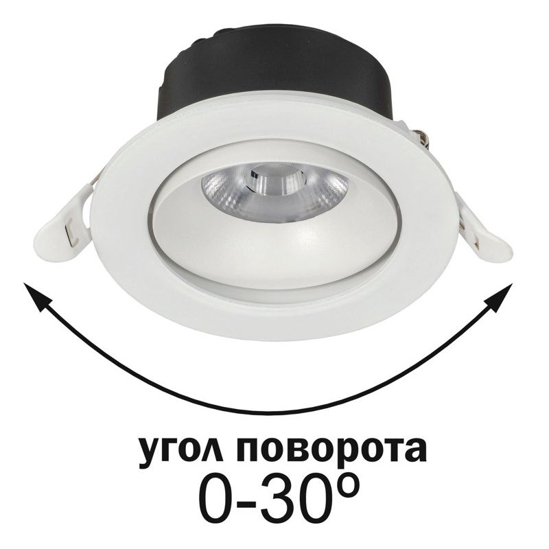 PRO Светильник светодиодный поворотный ДВО 1812 7Вт 4000К IP20 круг белый IEK