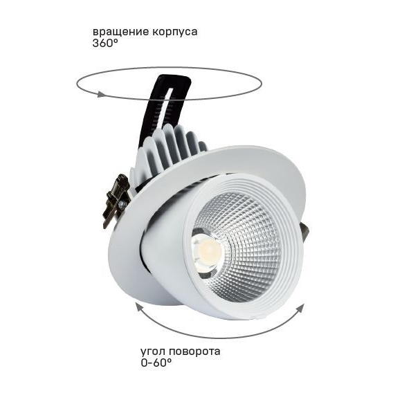 PRO Светильник светодиодный поворотный ДВО 1822 35Вт 4000К IP20 круг белый IEK