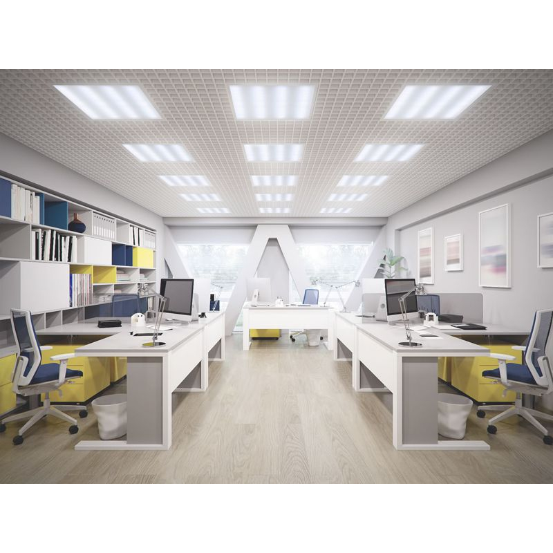 PRO Панель светодиодная ДВО 2001A 30Вт 5000К IP40 588х588мм Грильято опал БАП 3ч IEK