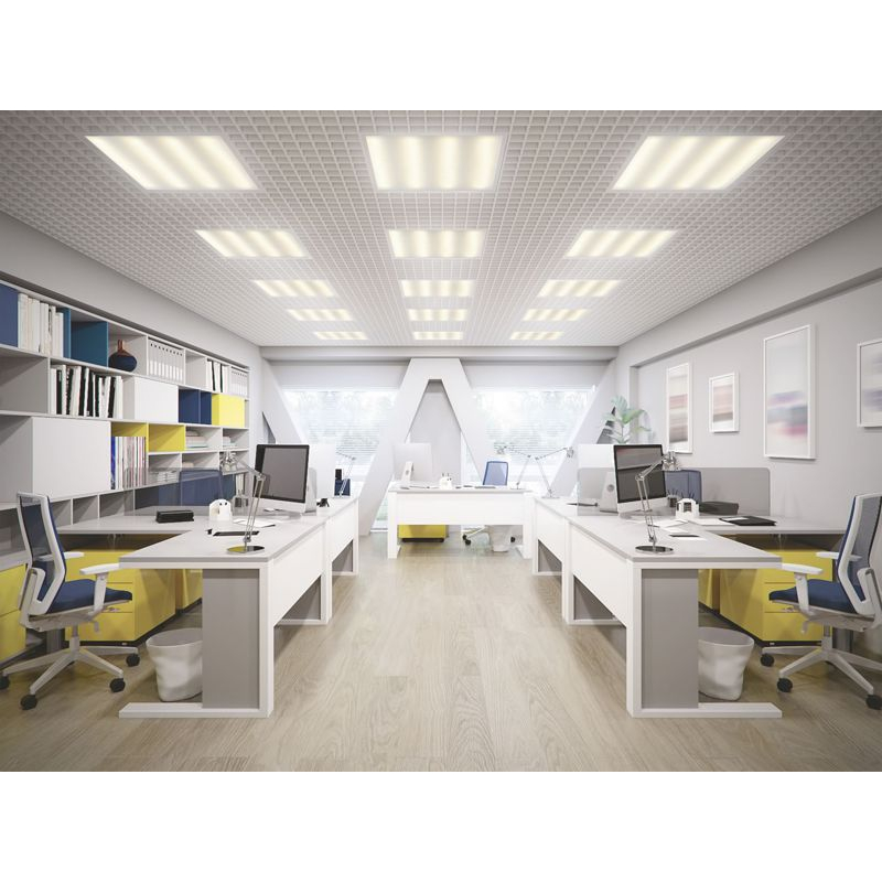 PRO Панель светодиодная ДВО 2001A 40Вт 4000К IP40 588х588мм Грильято опал БАП 3ч IEK