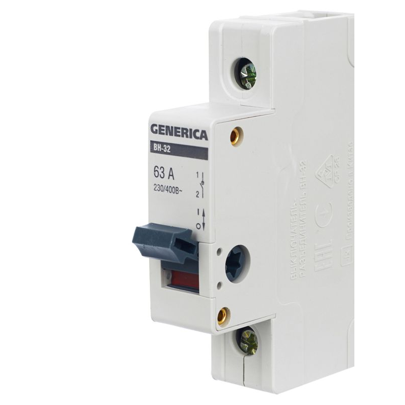 Выключатель нагрузки (мини-рубильник) ВН-32 1Р 63А GENERICA