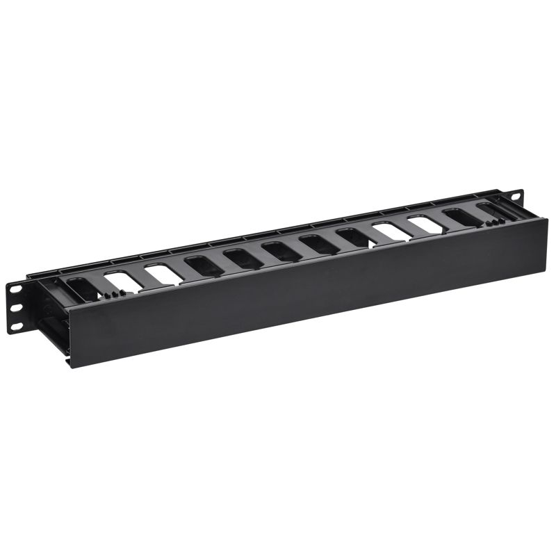 ITK Органайзер пластиковый с пальцами и крышкой 19 1U черный