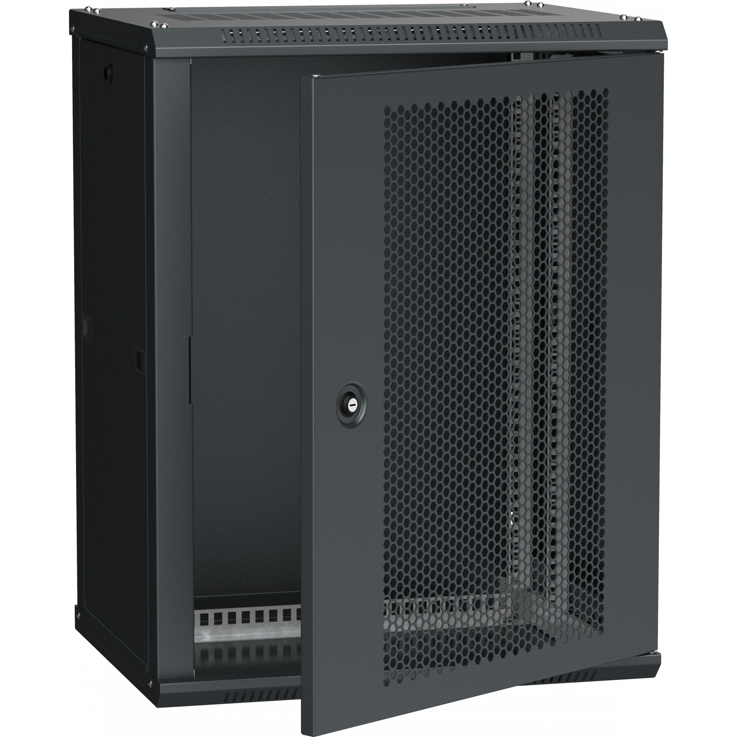 ITK LINEA W Шкаф 18U 600х650мм укомплектованный дверь перфорированная черный RAL9005