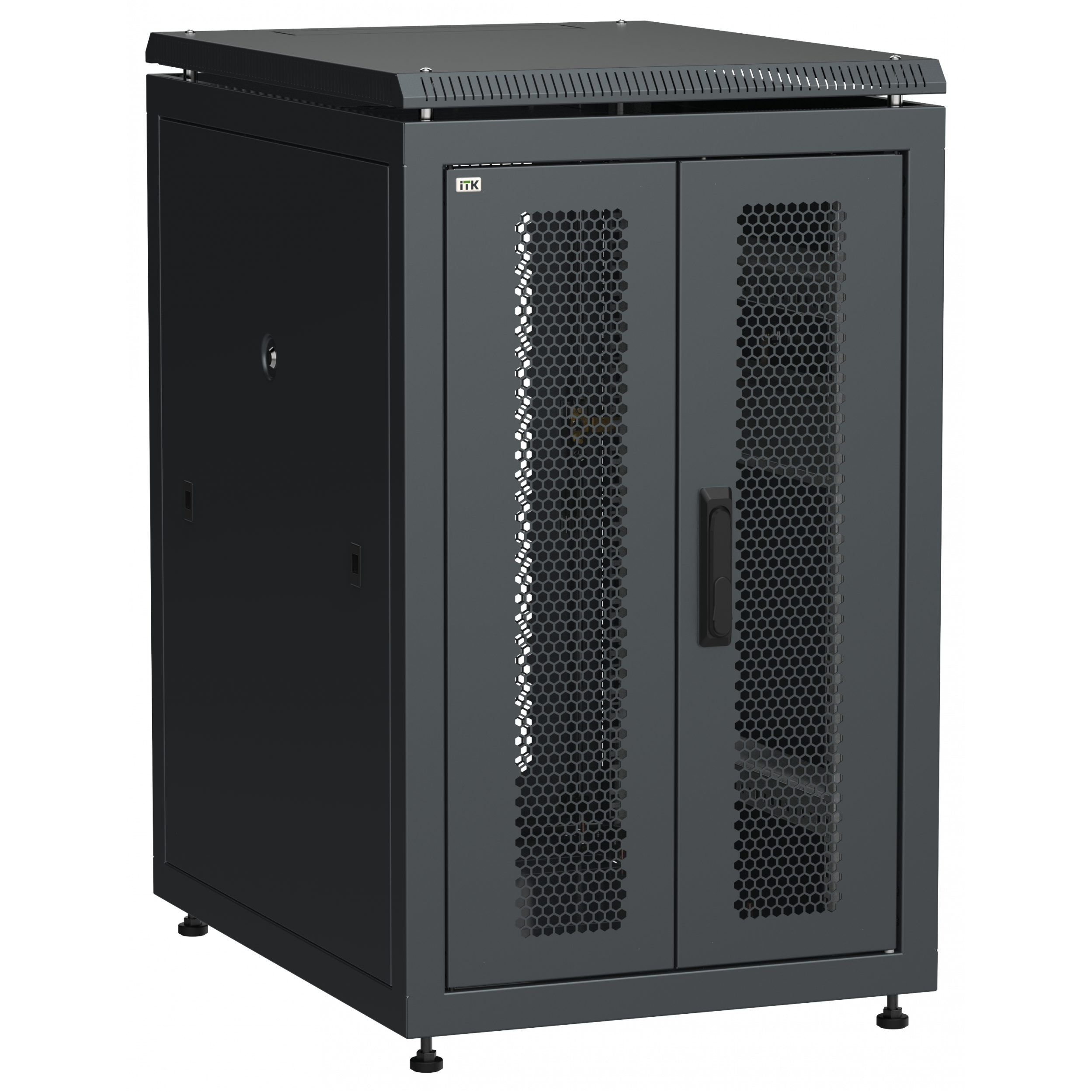 ITK LINEA N Шкаф сетевой 19 18U 600х800мм двери передняя перфорированная задняя двустворчатая перфорированная черный