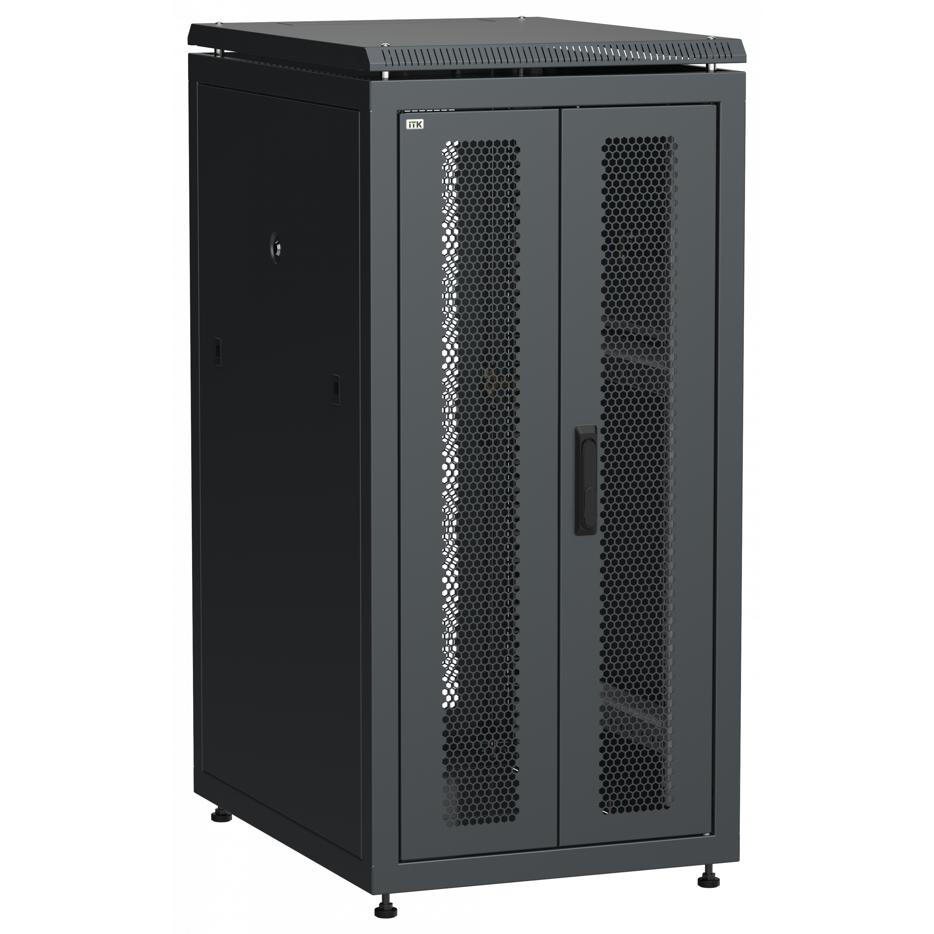 ITK LINEA N Шкаф сетевой 19 24U 600х800мм двери передняя перфорированная задняя двустворчатая перфорированная черный