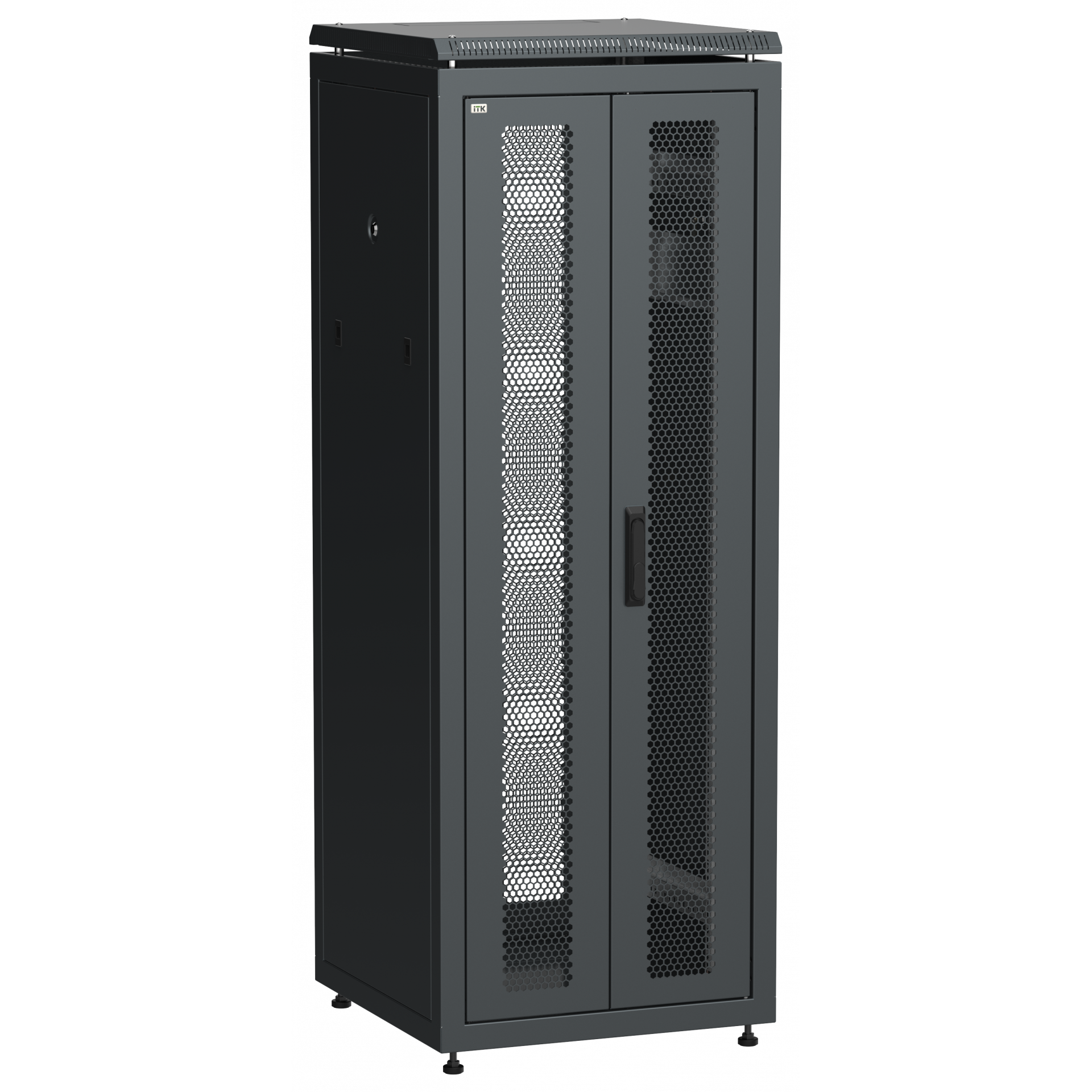 ITK LINEA N Шкаф сетевой 19 33U 600х600мм двери передняя перфорированная задняя двустворчатая перфорированная черный