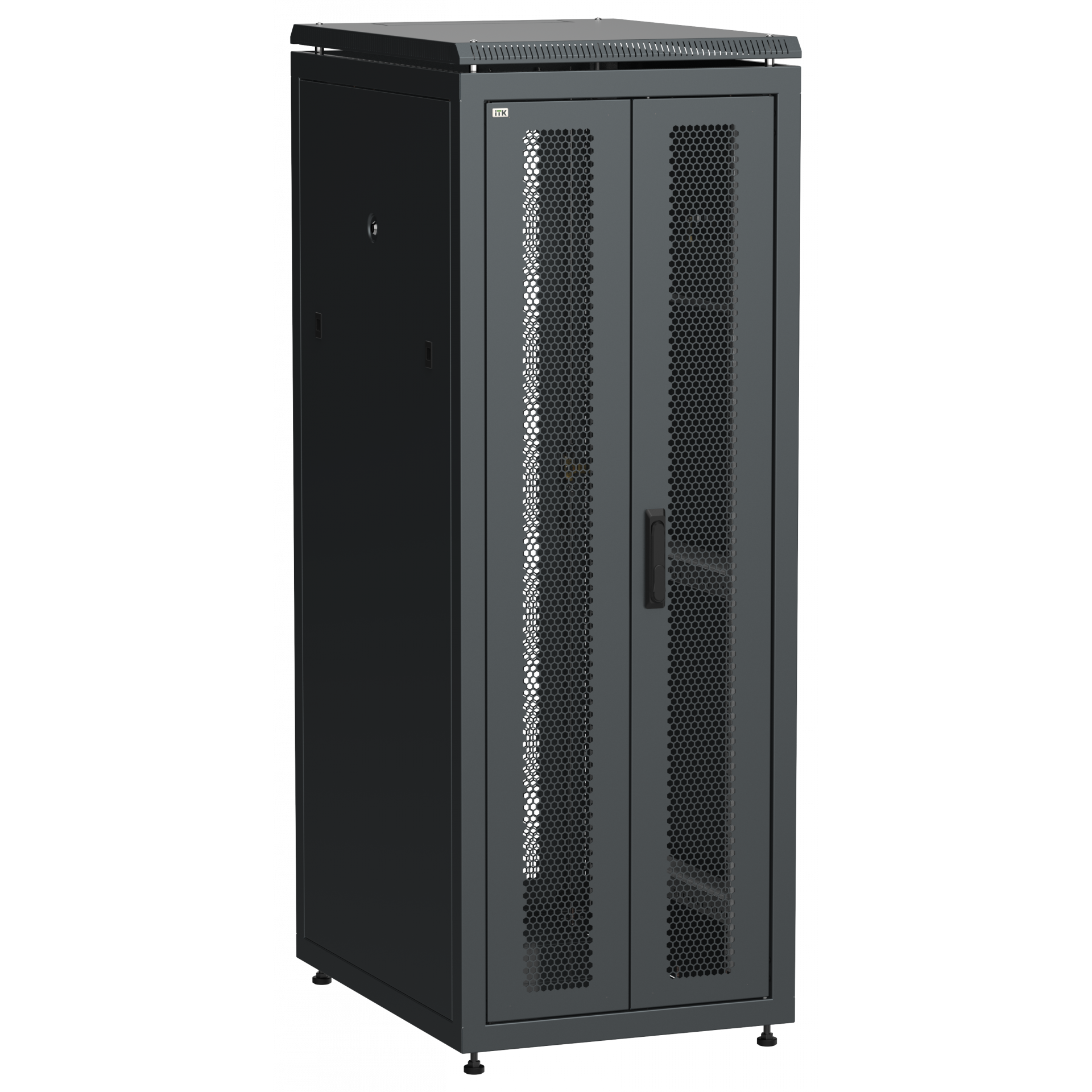 ITK LINEA N Шкаф сетевой 19 33U 600х800мм двери передняя перфорированная задняя двустворчатая перфорированная черный