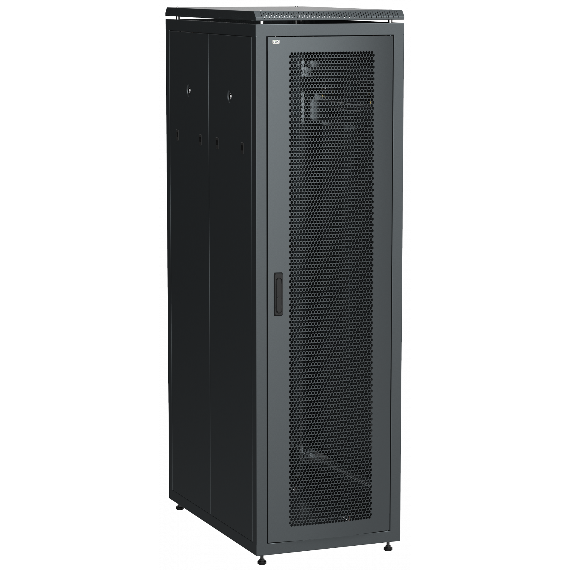 ITK LINEA N Шкаф напольный сетевой 19 33U 800х1000мм перфорированная передняя дверь задняя перфорированная черный