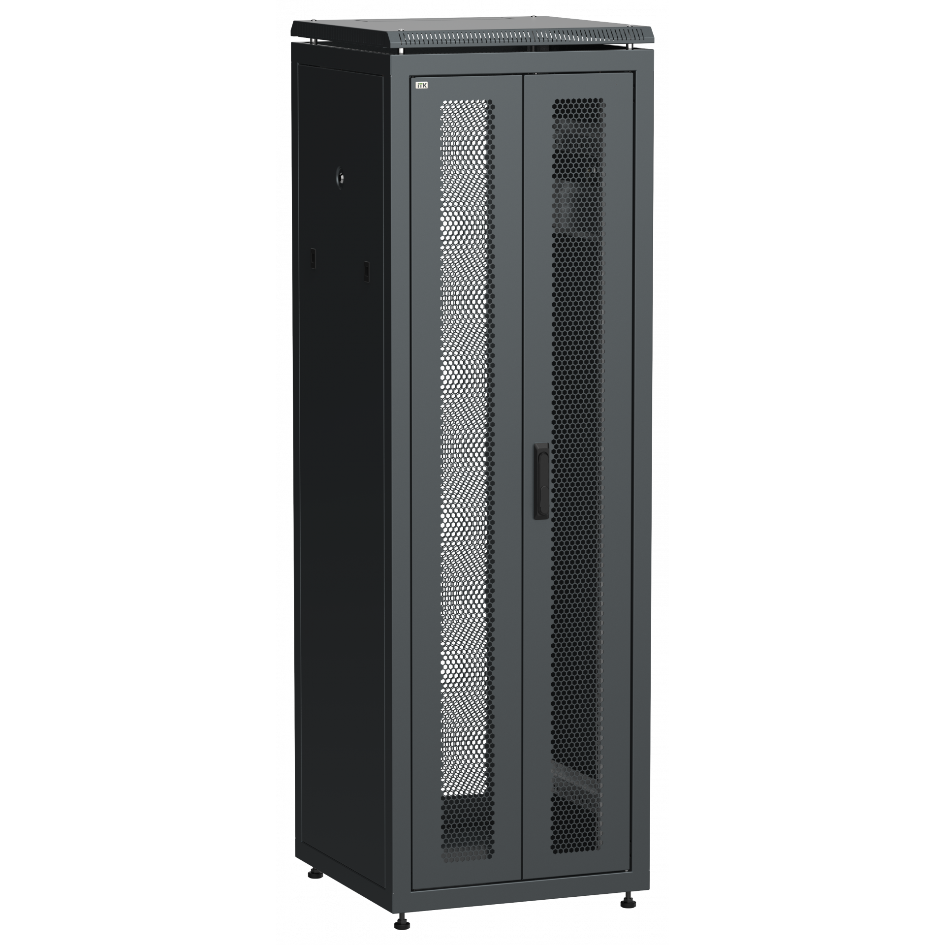 ITK LINEA N Шкаф сетевой 19 38U 600х600мм двери передняя перфорированная задняя двустворчатая перфорированная черный