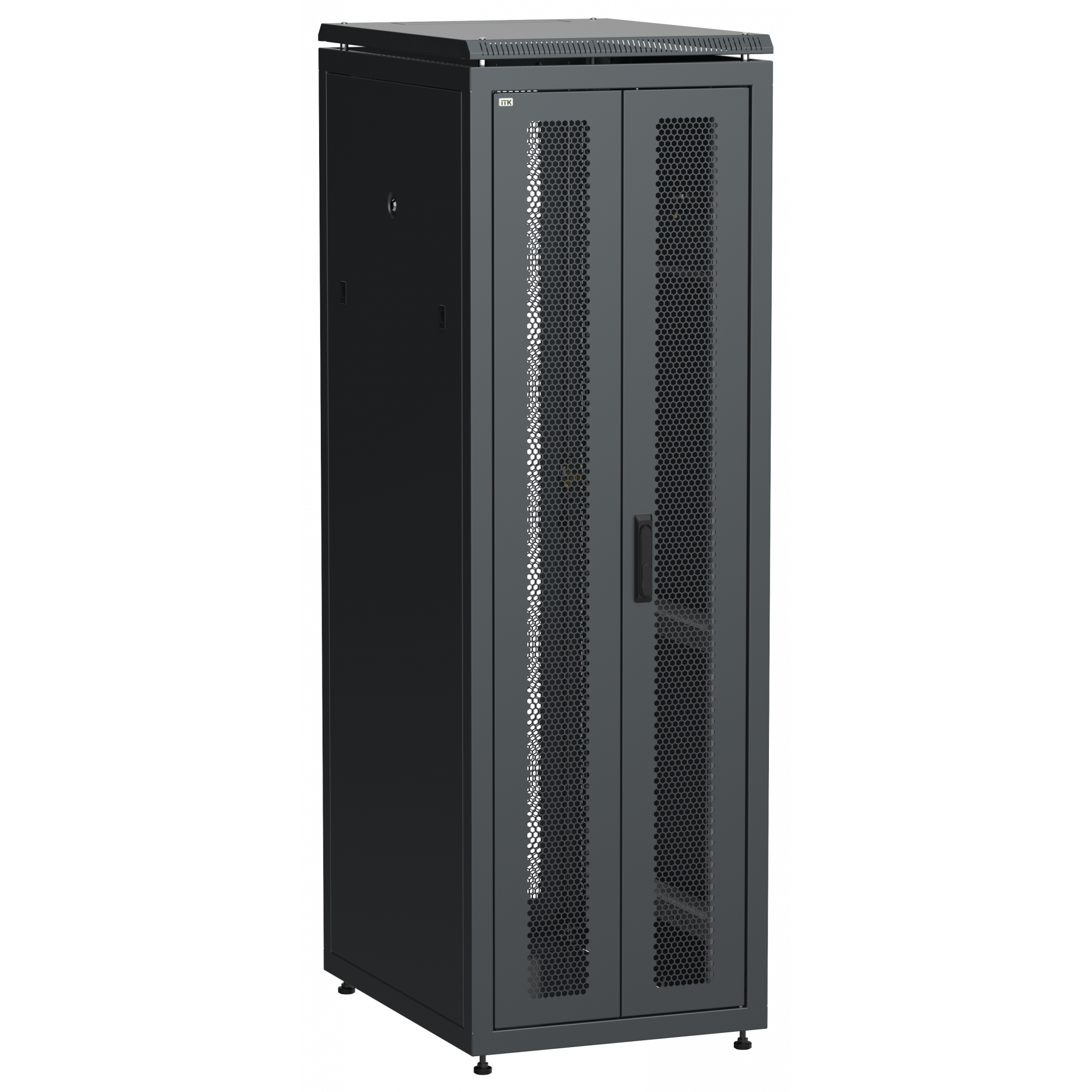 ITK LINEA N Шкаф сетевой 19 38U 600х800мм двери передняя перфорированная задняя двустворчатая перфорированная черный