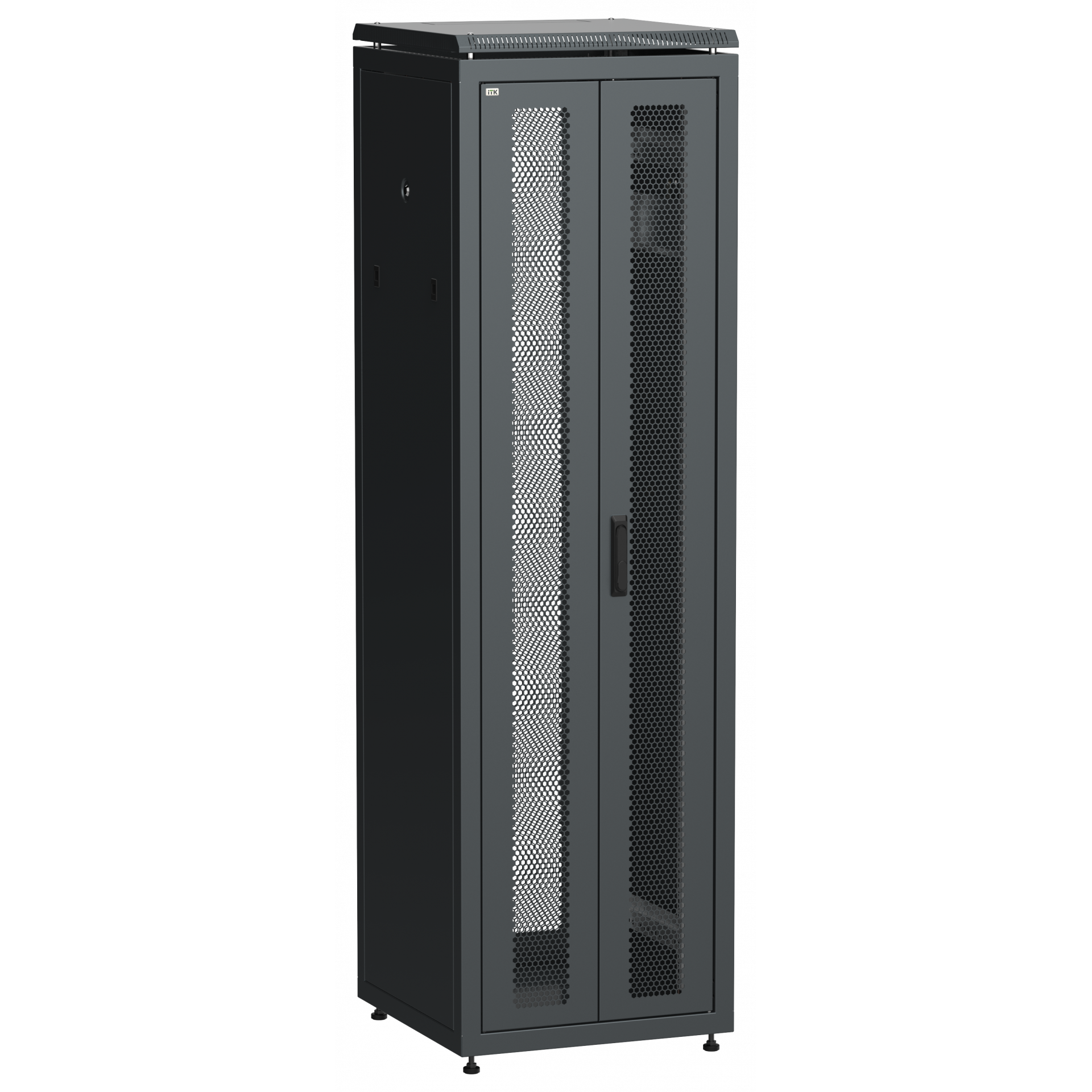 ITK LINEA N Шкаф сетевой 19 42U 600х600мм двери передняя перфорированная задняя двустворчатая перфорированная черный