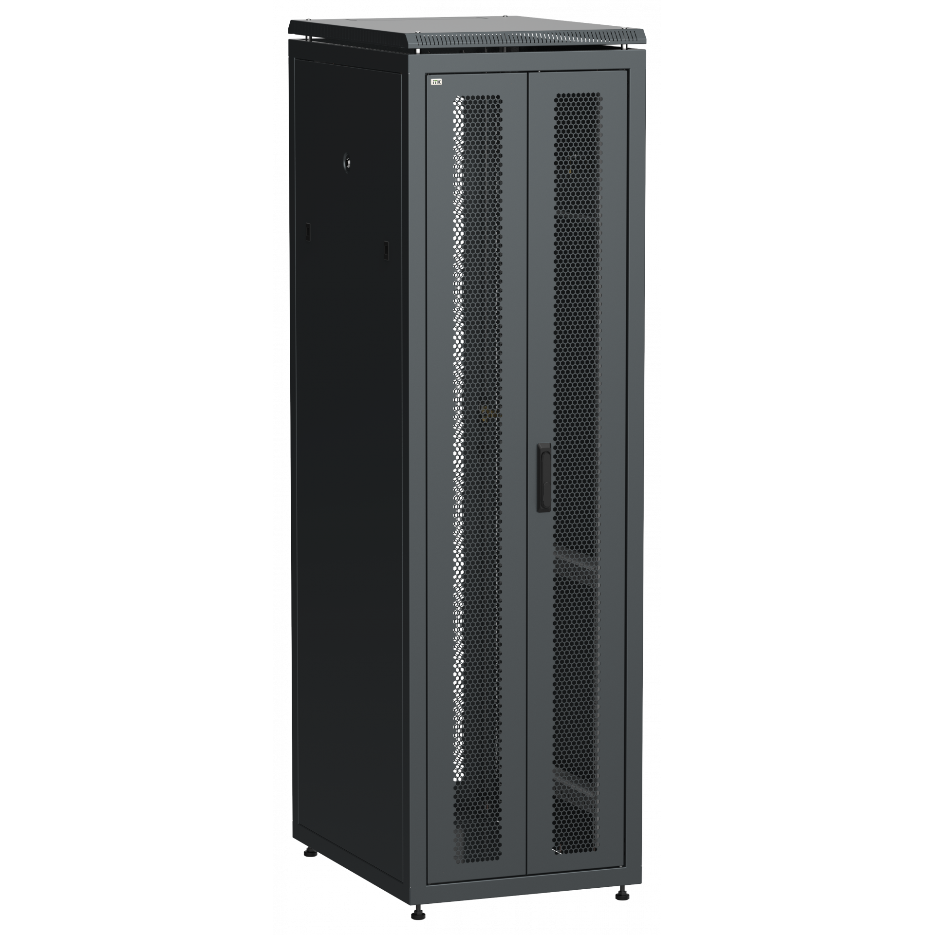ITK LINEA N Шкаф сетевой 19 42U 600х800мм двери передняя перфорированная задняя двустворчатая перфорированная черный