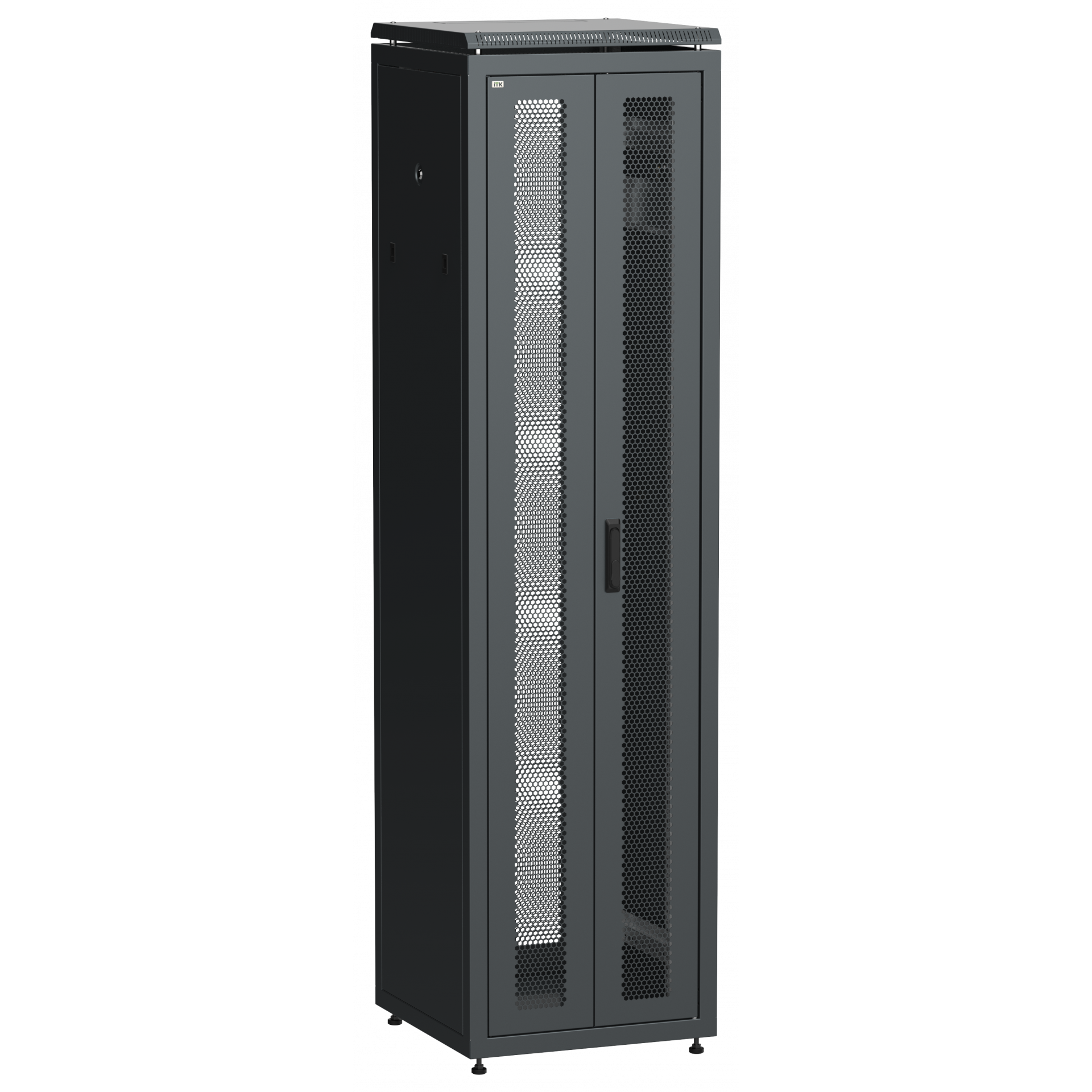 ITK LINEA N Шкаф сетевой 19 47U 600х600мм двери передняя перфорированная задняя двустворчатая перфорированная черный