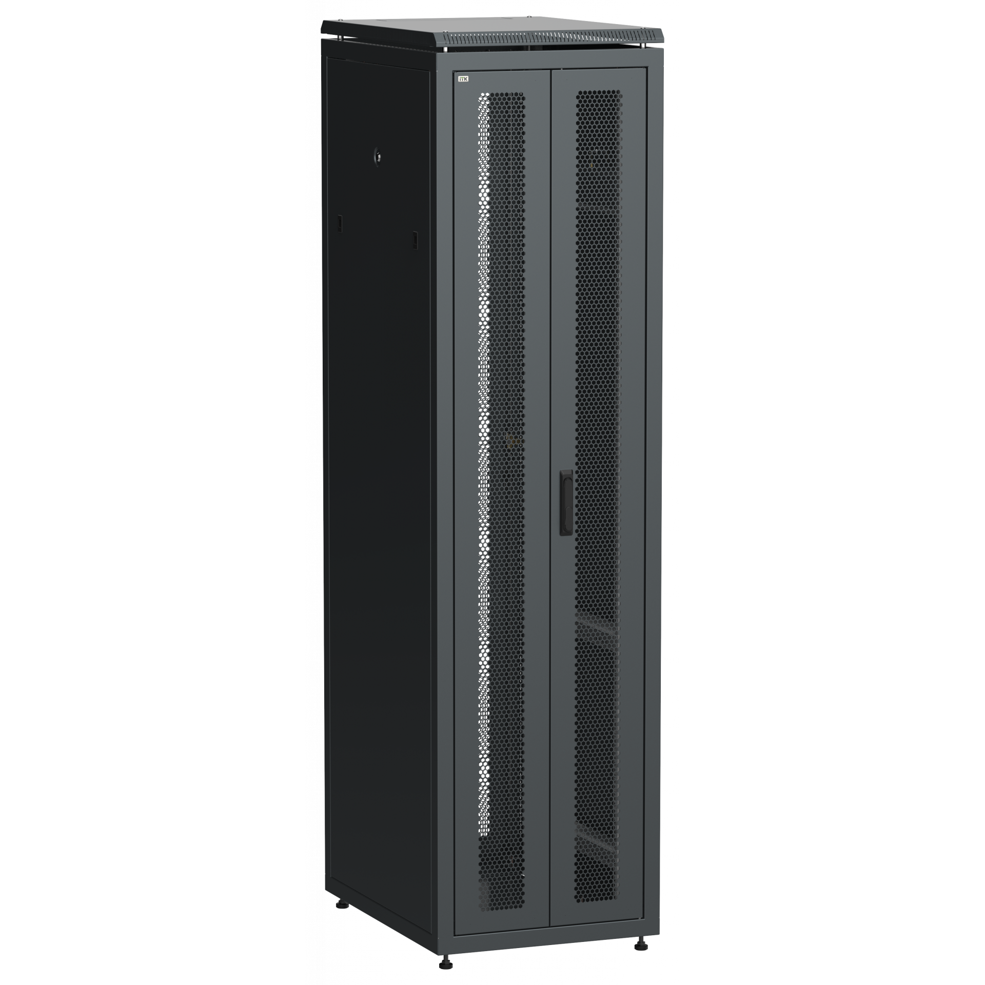 ITK LINEA N Шкаф сетевой 19 47U 600х800мм двери передняя перфорированная задняя двустворчатая перфорированная черный