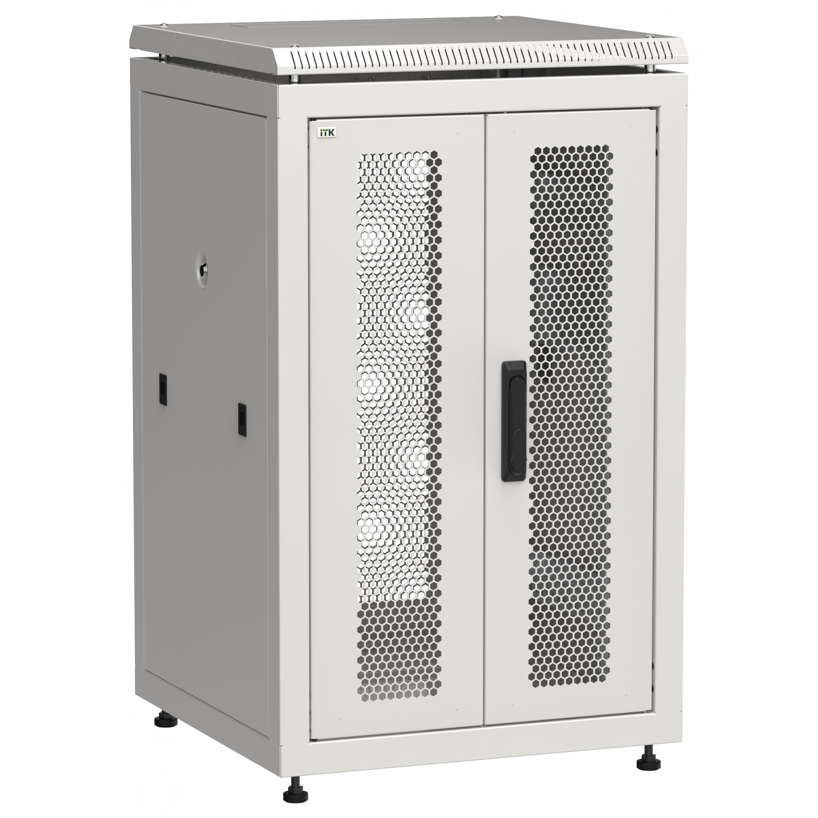 ITK LINEA N Шкаф сетевой 19 18U 600х600мм двери передняя перфорированная задняя двустворчатая перфорированная серый