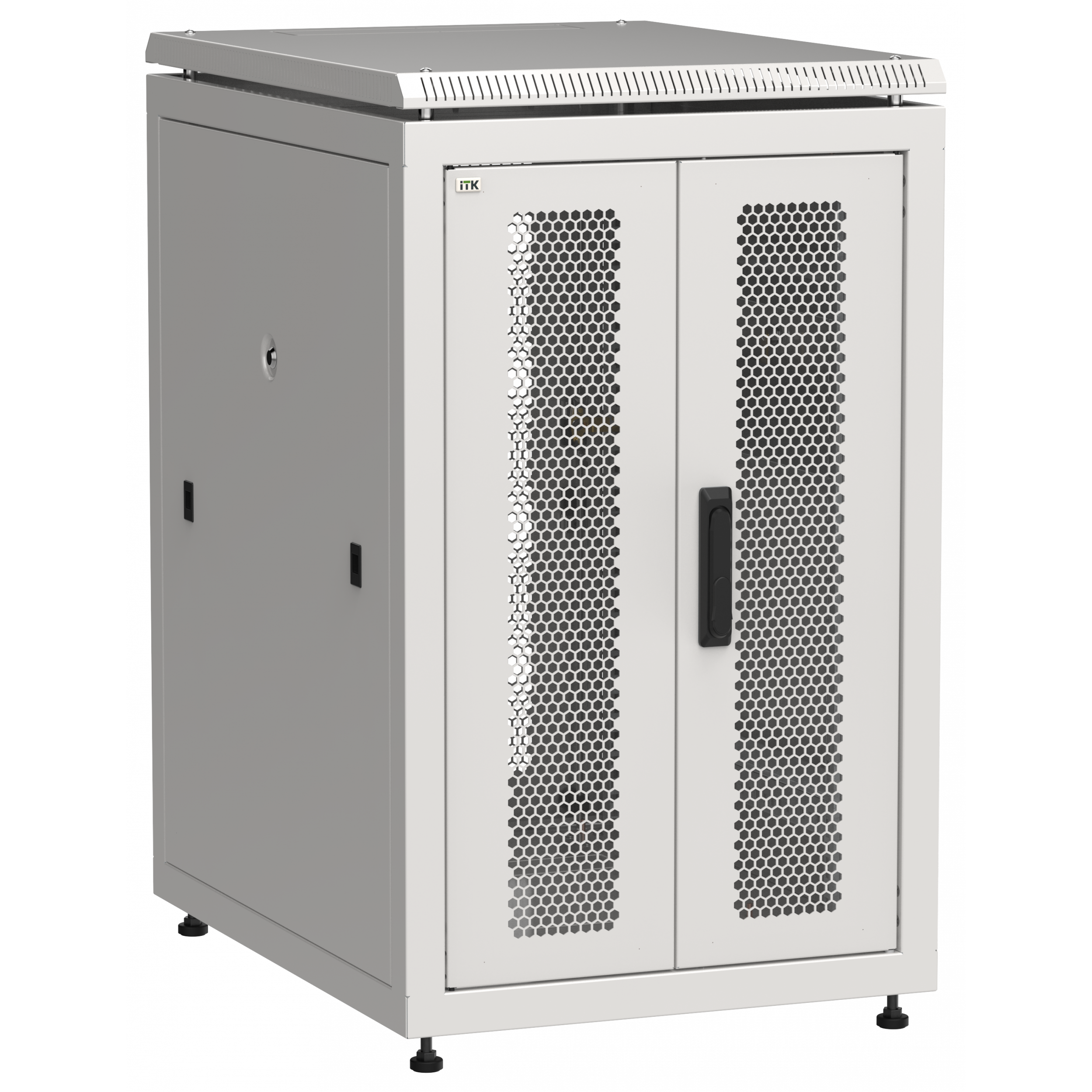 ITK LINEA N Шкаф сетевой 19 18U 600х800мм двери передняя перфорированная задняя двустворчатая перфорированная серый
