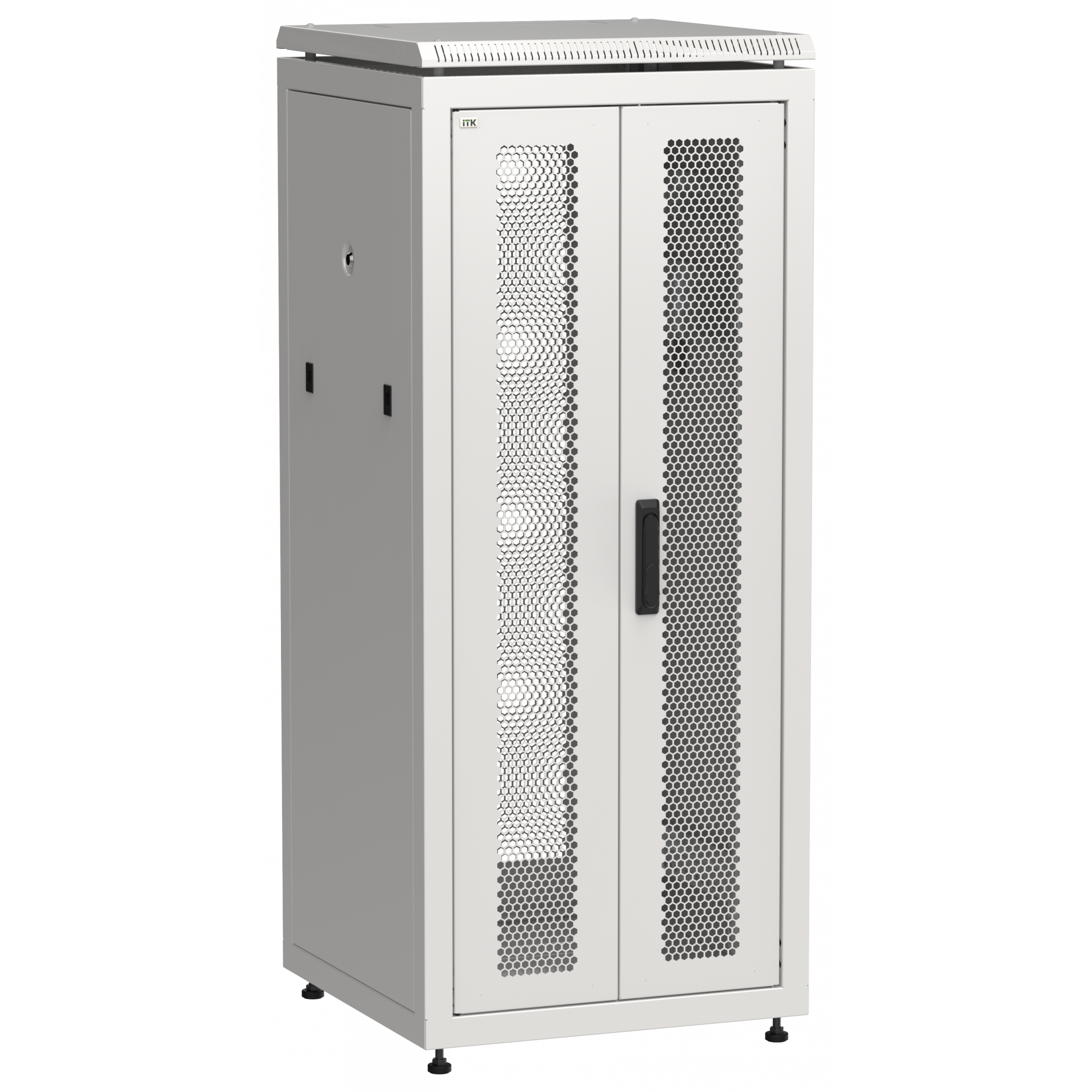 ITK LINEA N Шкаф сетевой 19 28U 600х600мм двери передняя перфорированная задняя двустворчатая перфорированная серый