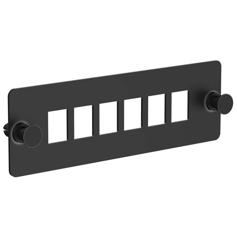 ITK Планка для 6-ти адаптеров оптических SC или LC-Duplex черная