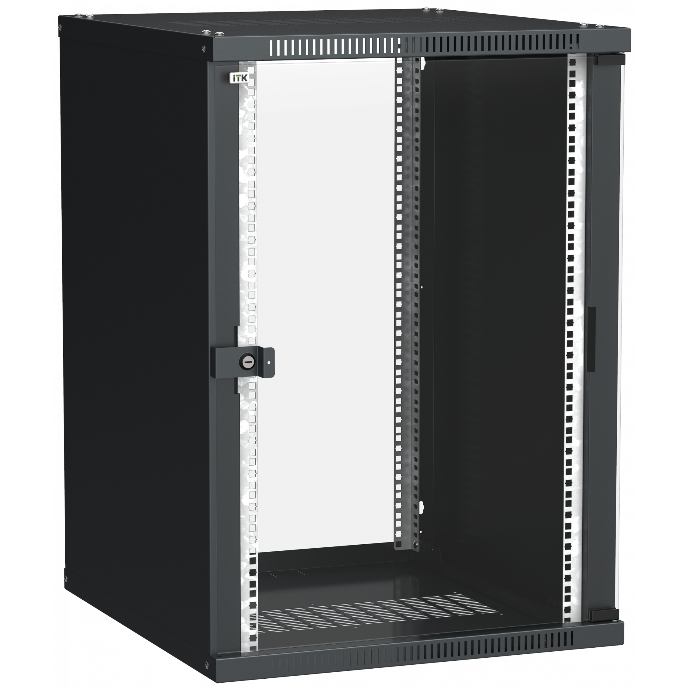 ITK Шкаф LINEA WE 18U 600x650мм дверь стекло черный