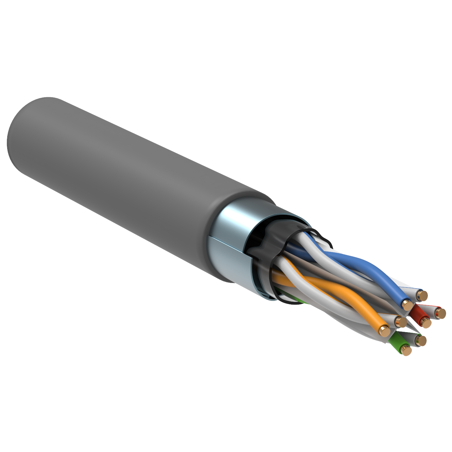ITK Витая пара F/UTP кат.5E 4х2х0,52 solid PVC серый (305м) РФ/Т