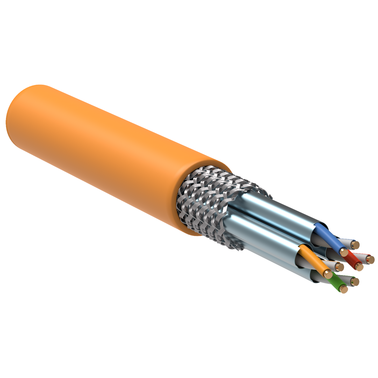 ITK Витая пара S/FTP кат.7A 4х2х23AWG solid LSZH нг(А)-HF оранжевый (305м)