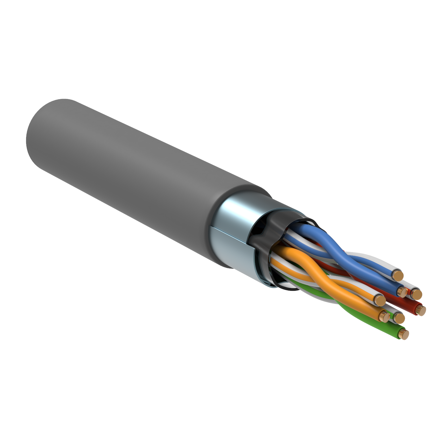 ITK Витая пара F/UTP кат. 5E 4х2х0,52 solid PVC серый (305м) РФ