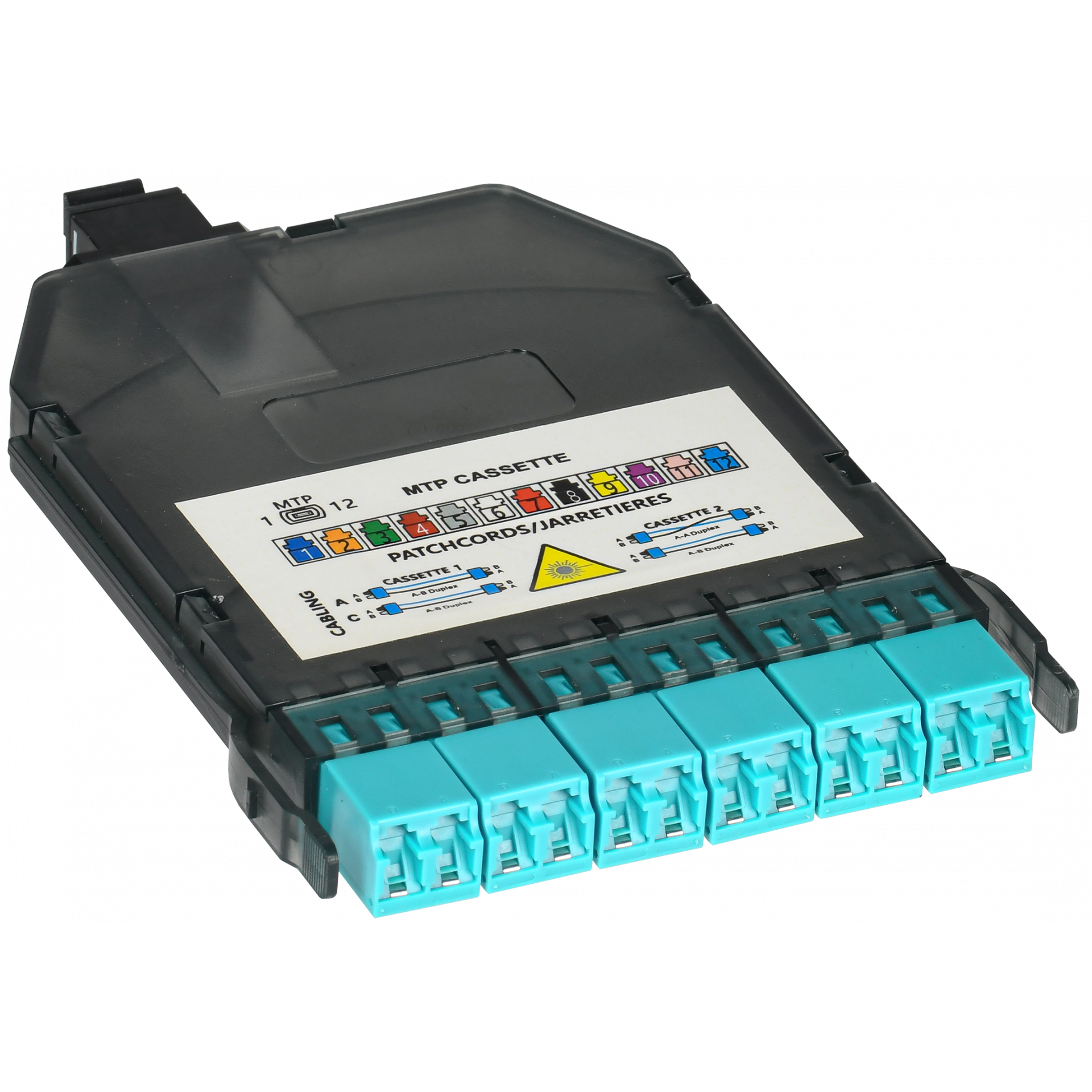ITK Кассета для кросса высокой плотности OM3 MTP male 3хLC-quadro (12 ОВ)