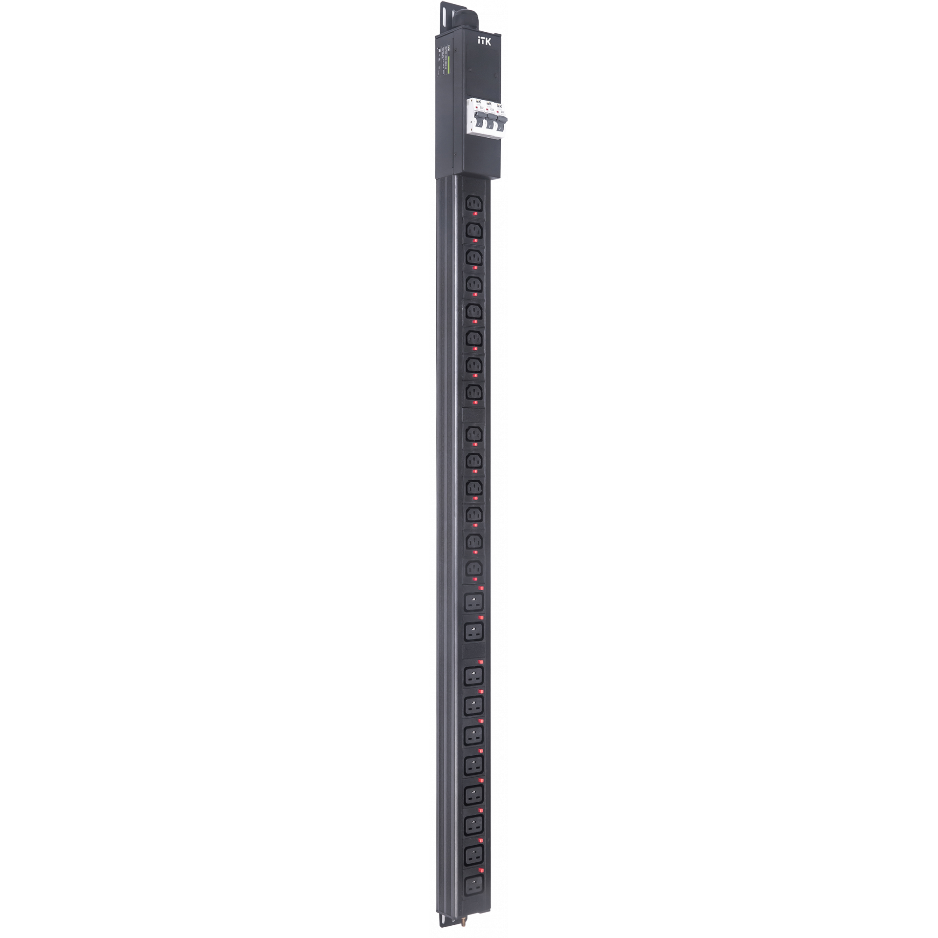 ITK BASE PDU вертикальный PV1113 29U 3 фаза 32А 14 розеток C13 + 10 розеток C19 кабель 3м вилка IEC60309 (промышленная)