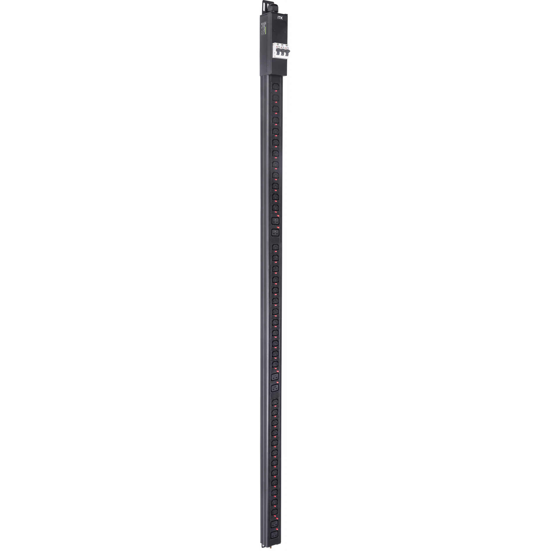 ITK BASE PDU вертикальный PV1113 43U 3 фаза 32А 36 розеток C13 + 6 розеток C19 кабель 3м вилка IEC60309 (промышленная)