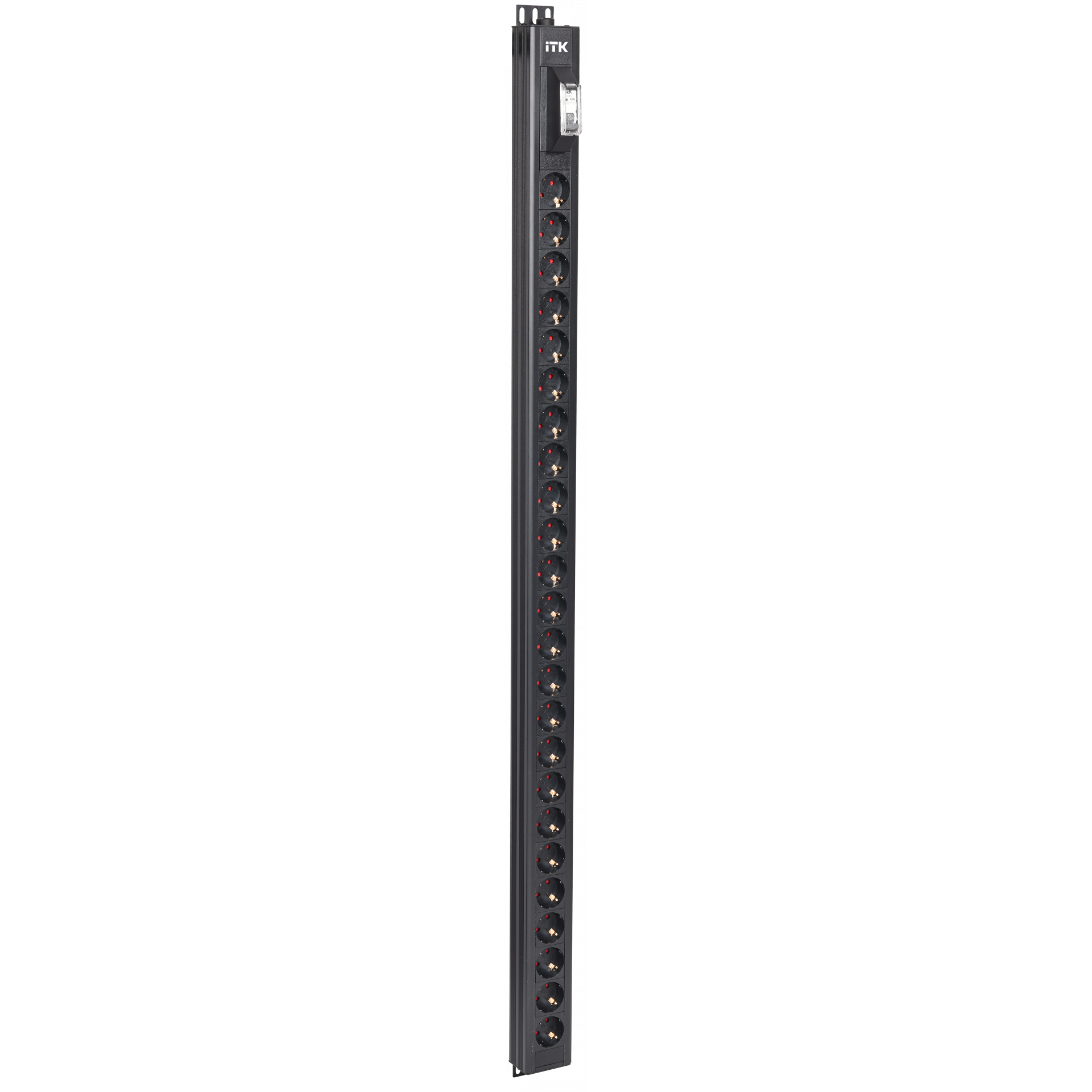 ITK BASE PDU вертикальный PV0102 30U 1 фаза 32А 24 розетки SCHUKO (немецкий стандарт) без кабеля с клеммной колодкой