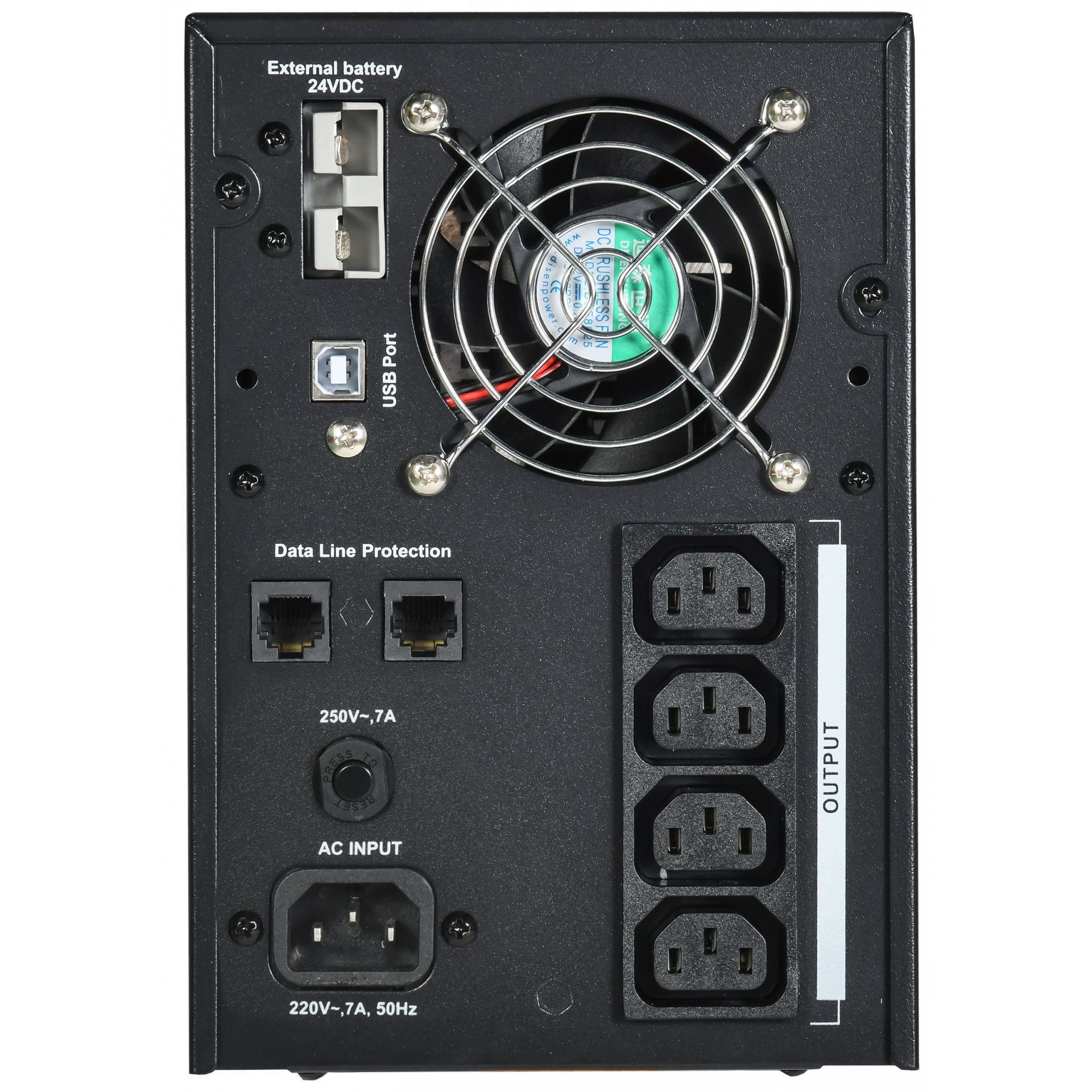ITK ELECTRA LT ИБП однофазный линейно-интерактивный 1кВА/0,8кВт 4хС13 LCD дисплей 24VDC без АКБ USB RJ45/11