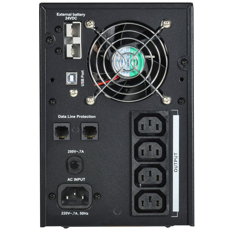 ITK ELECTRA LT ИБП однофазный линейно-интерактивный 1кВА/0,8кВт 4хС13 LCD дисплей 24VDC без АКБ USB RJ45/11