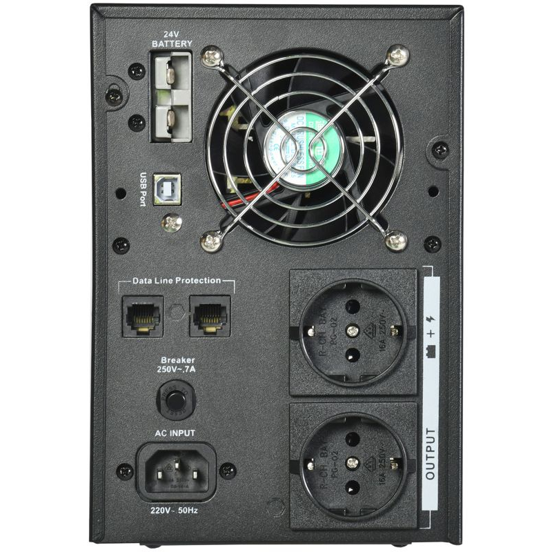 ITK ELECTRA LT ИБП однофазный линейно-интерактивный 1кВА/0,8кВт 2хSchuko LCD дисплей 24VDC без АКБ USB RJ45/11