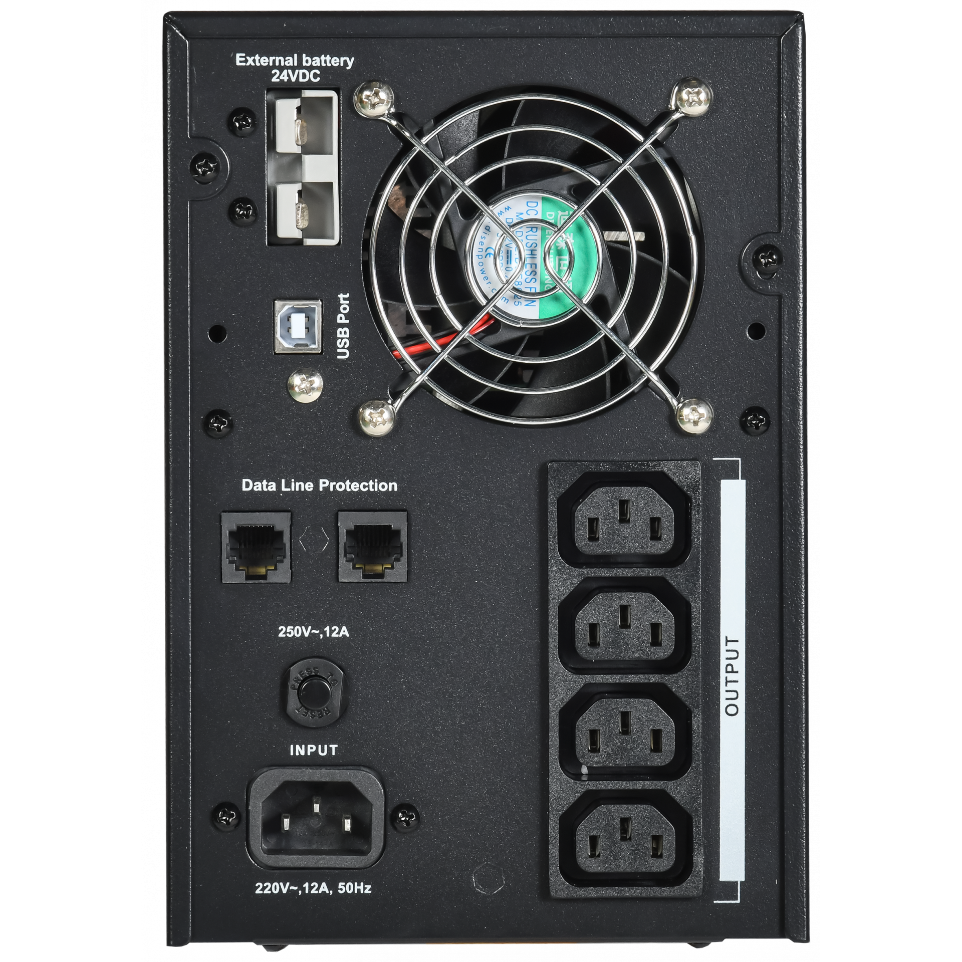 ITK ELECTRA LT ИБП однофазный линейно-интерактивный 1,5кВА/1,2кВт 4хС13 LCD дисплей 24VDC без АКБ USB RJ45/11