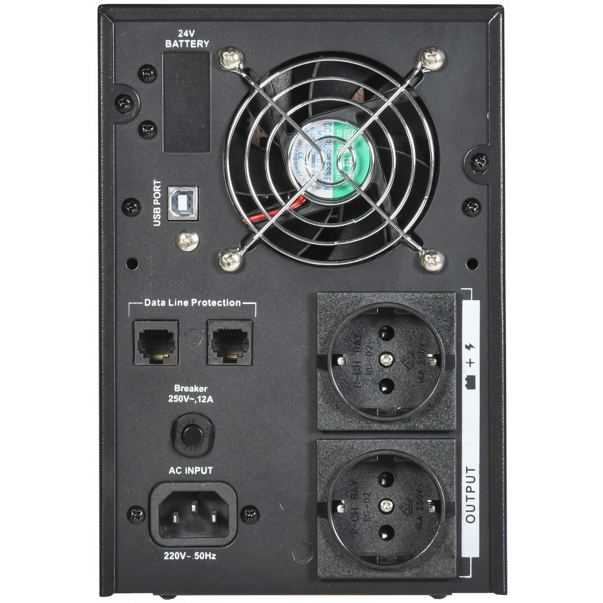 ITK ELECTRA LT ИБП однофазный линейно-интерактивный 1,5кВА/1,2кВт 2хSchuko LCD дисплей 24VDC без АКБ USB RJ45/11
