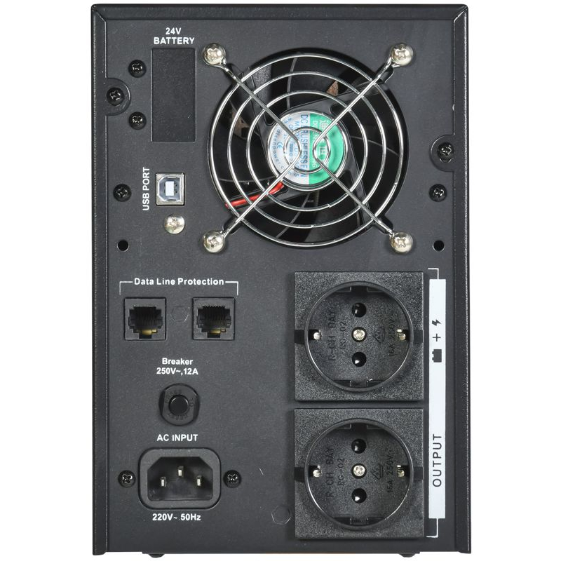 ITK ELECTRA LT ИБП однофазный линейно-интерактивный 1,5кВА/1,2кВт 2хSchuko LCD дисплей 24VDC без АКБ USB RJ45/11