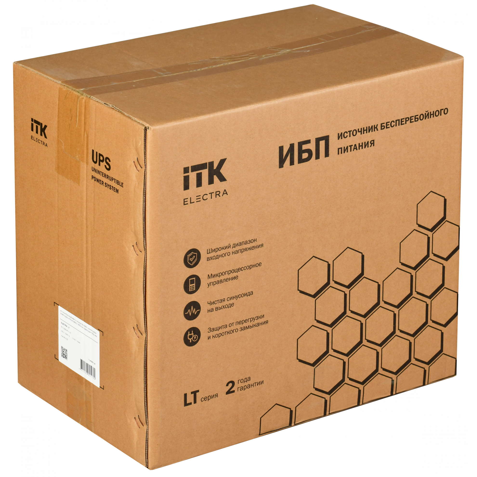 ITK ELECTRA LT ИБП однофазный линейно-интерактивный 2кВА/1,6кВт 3хSchuko LCD дисплей 48VDC без АКБ USB RJ45/11