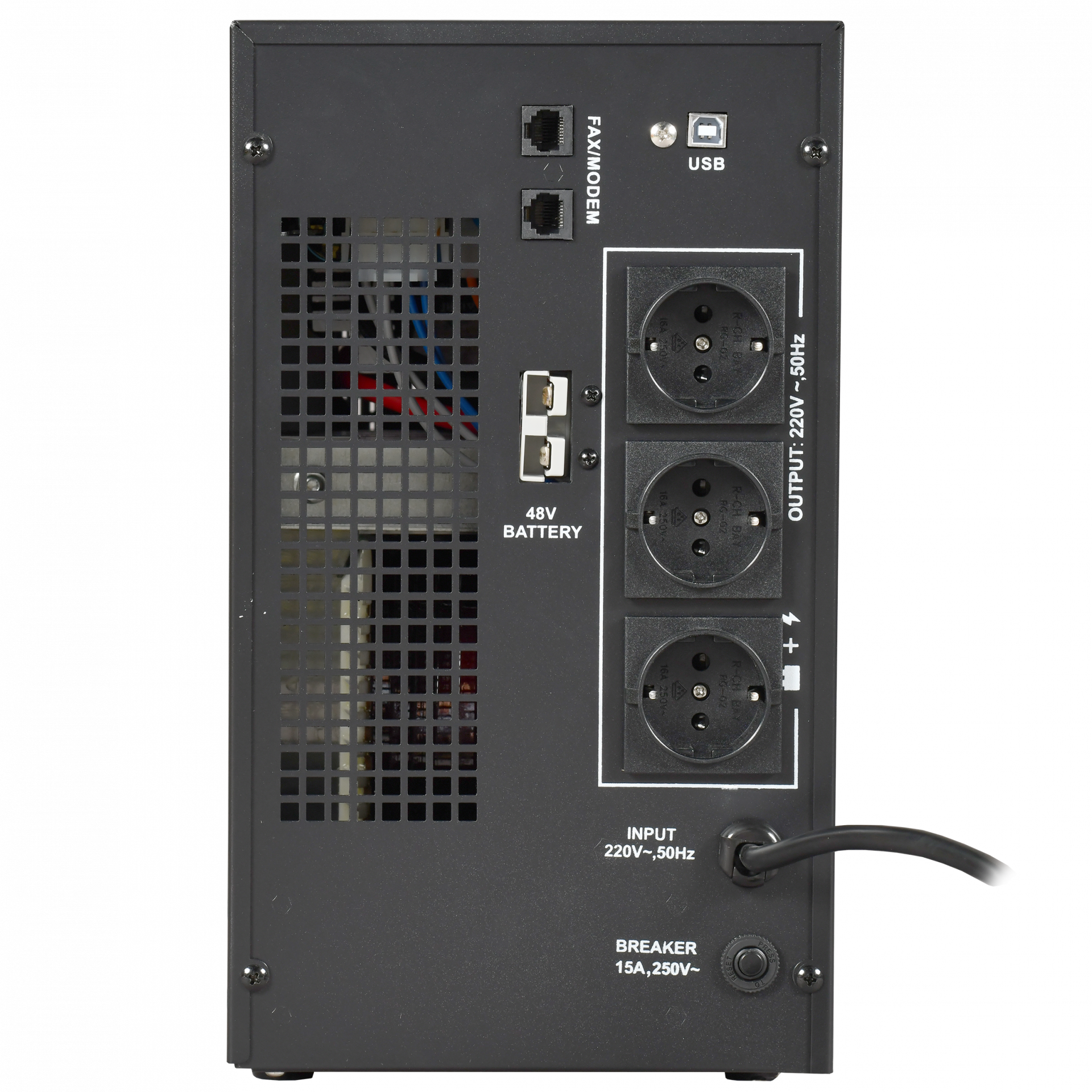 ITK ELECTRA LT ИБП однофазный линейно-интерактивный 2кВА/1,6кВт 3хSchuko LCD дисплей 48VDC без АКБ USB RJ45/11