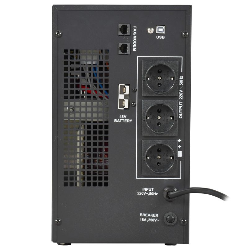 ITK ELECTRA LT ИБП однофазный линейно-интерактивный 3кВА/2,4кВт 3хSchuko LCD дисплей 48VDC без АКБ USB RJ45/11