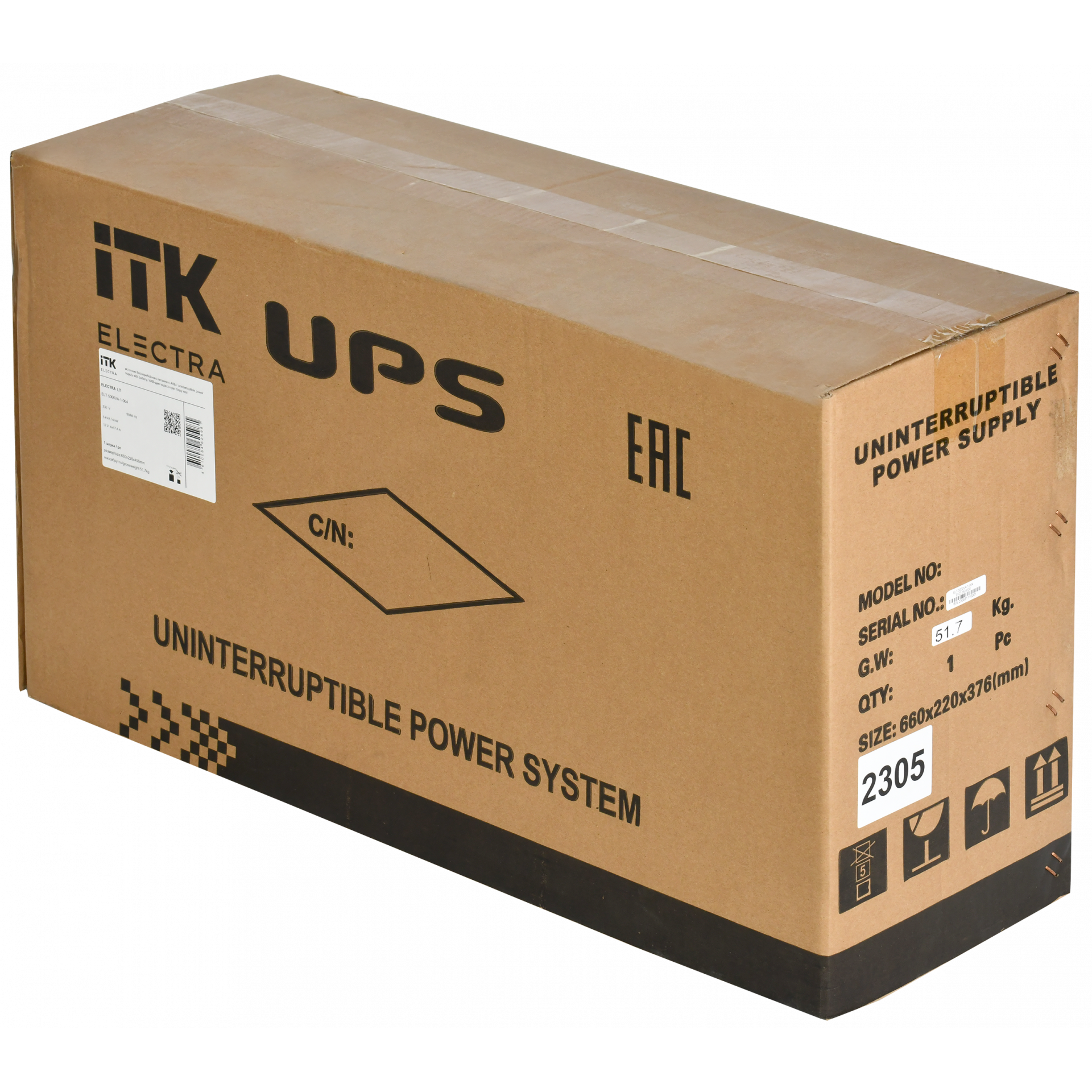 ITK ELECTRA LT ИБП однофазный линейно-интерактивный 5кВА/4кВт 3хSchuko LCD дисплей АКБ 4х17AH USB RJ45/11