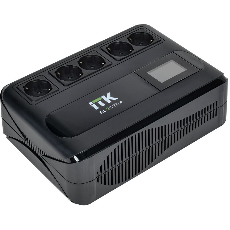 ITK ELECTRA LT5 ИБП однофазный линейно-интерактивный 1000ВА/600Вт 5хSchuko LCD дисплей АКБ 1х9AH USB+USB Charge RJ45/11