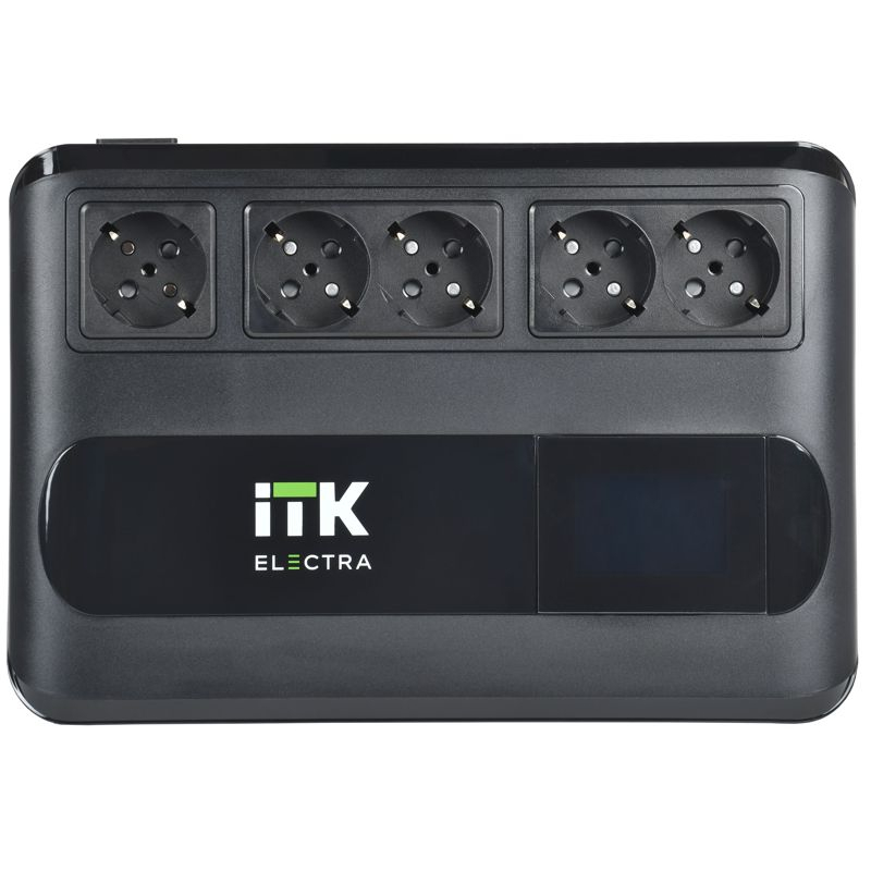 ITK ELECTRA LT5 ИБП однофазный линейно-интерактивный 1000ВА/600Вт 5хSchuko LCD дисплей АКБ 1х9AH USB+USB Charge RJ45/11