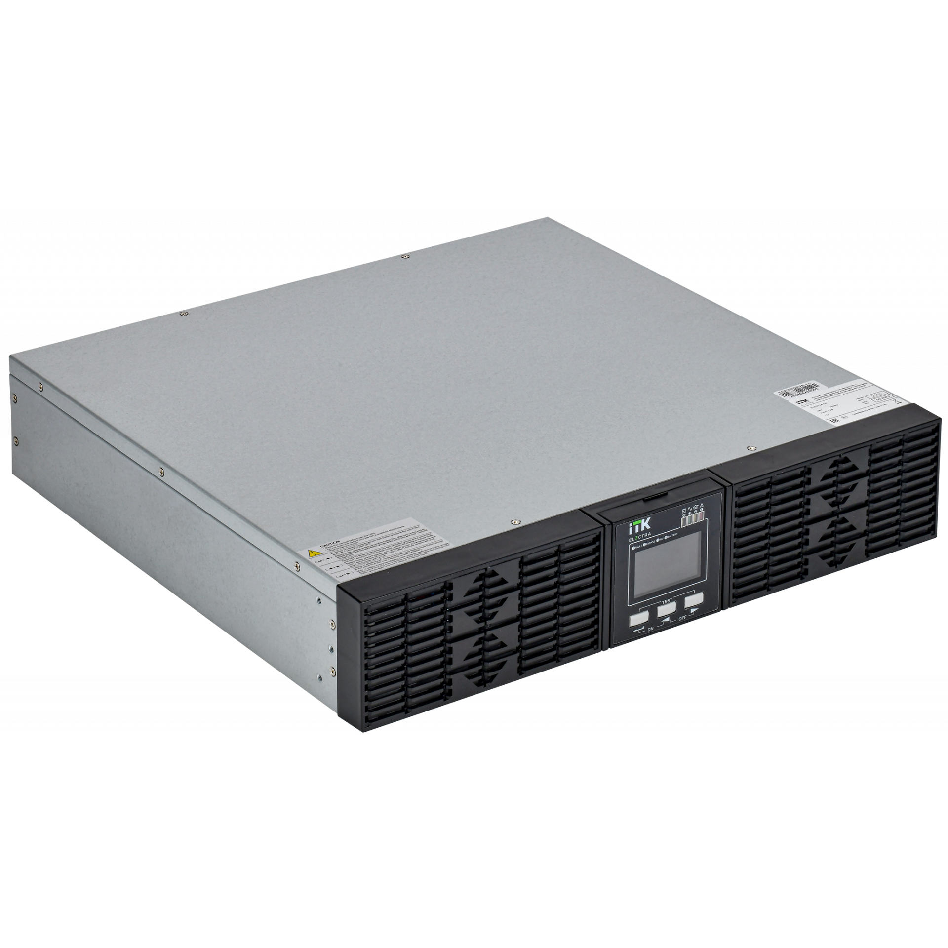 ITK ELECTRA OR ИБП однофазный онлайн 2кВА/2кВт 2U LCD дисплей 72VDC 6хС13 без АКБ с регулируемым зарядным устройством USB EPO RS232 SNMP слот Rack/Tower