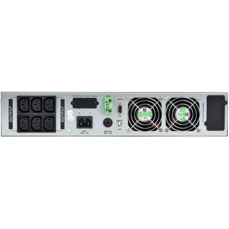 ITK ELECTRA OR ИБП однофазный онлайн 2кВА/2кВт 2U LCD дисплей 72VDC 6хС13 без АКБ с регулируемым зарядным устройством USB EPO RS232 SNMP слот Rack/Tower