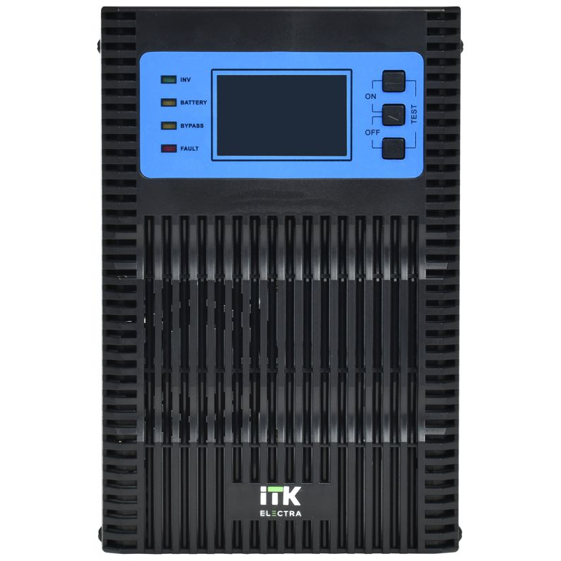 ITK ELECTRA OT ИБП однофазный онлайн 1кВА/1кВт LCD дисплей 36VDC 4хС13 без АКБ с регулируемым зарядным устройством USB EPO RS232 SNMP слот Tower