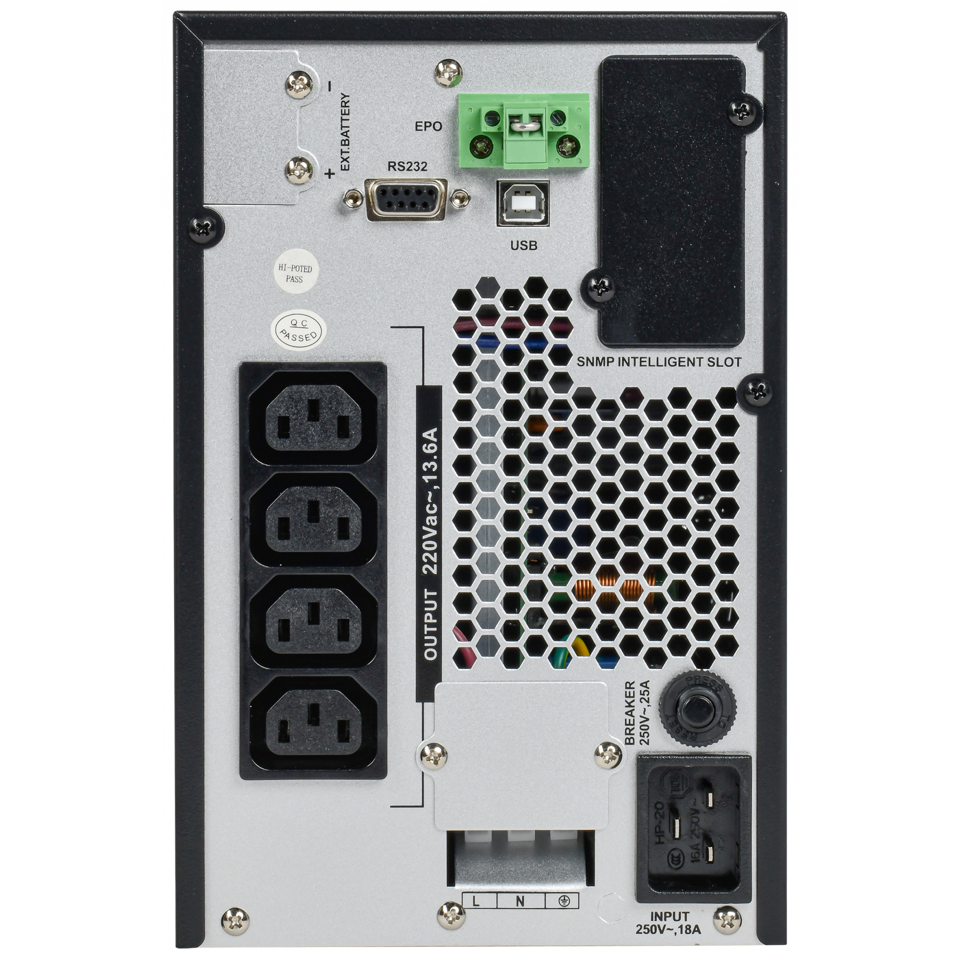 ITK ELECTRA OT ИБП однофазный онлайн 2кВА/2кВт LCD дисплей 72VDC 4хС13 без АКБ с регулируемым зарядным устройством USB EPO RS232 SNMP слот Tower