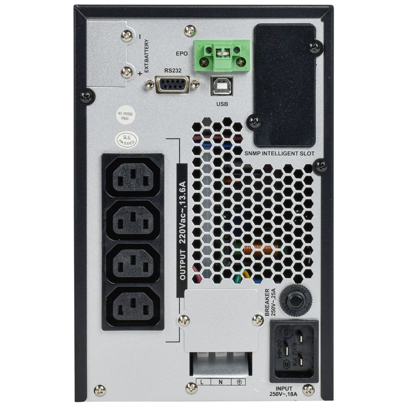 ITK ELECTRA OT ИБП однофазный онлайн 2кВА/2кВт LCD дисплей 72VDC 4хС13 без АКБ с регулируемым зарядным устройством USB EPO RS232 SNMP слот Tower