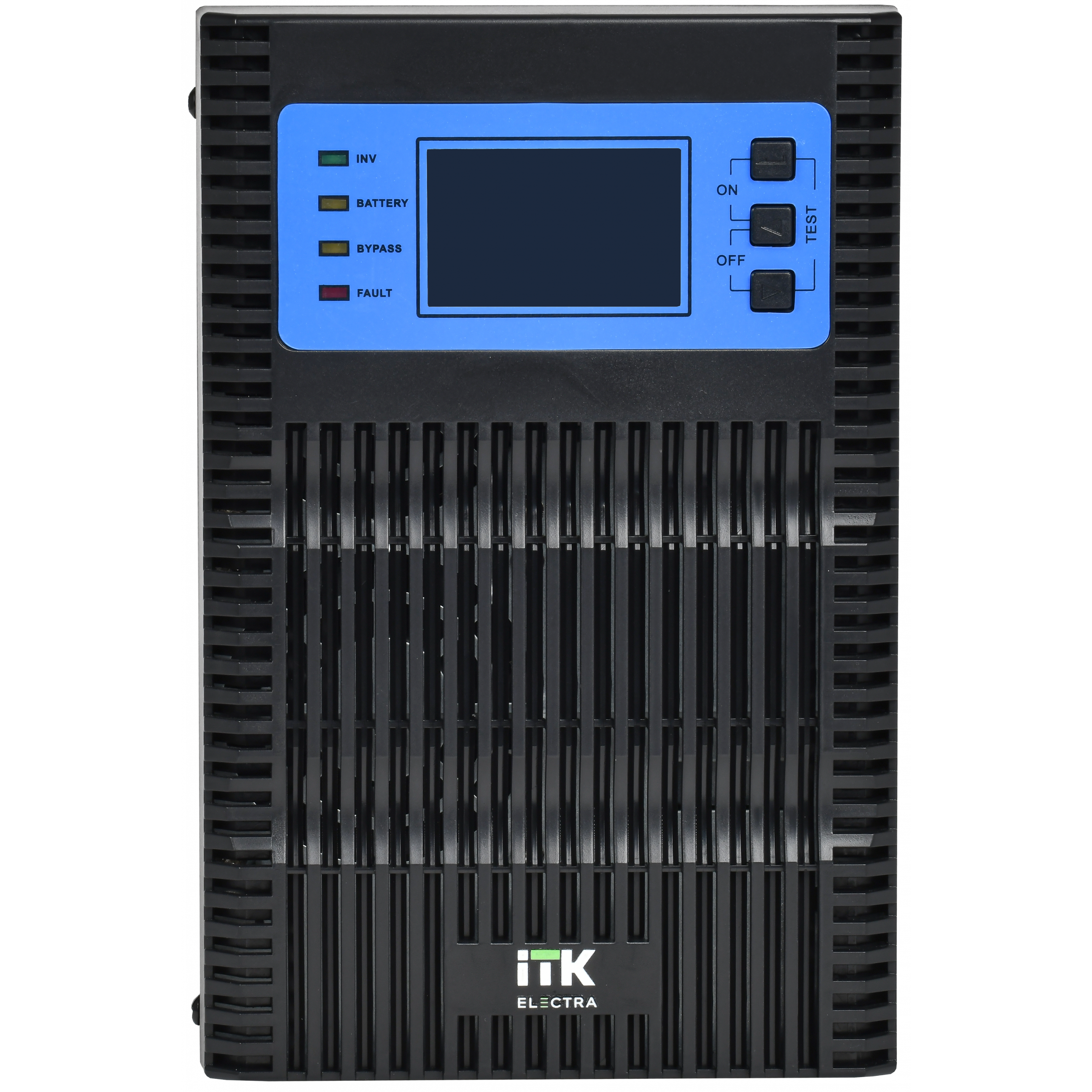 ITK ELECTRA OT ИБП однофазный онлайн 3кВА/3кВт LCD дисплей 96VDC 4хС13 без АКБ с регулируемым зарядным устройством USB EPO RS232 SNMP слот Tower