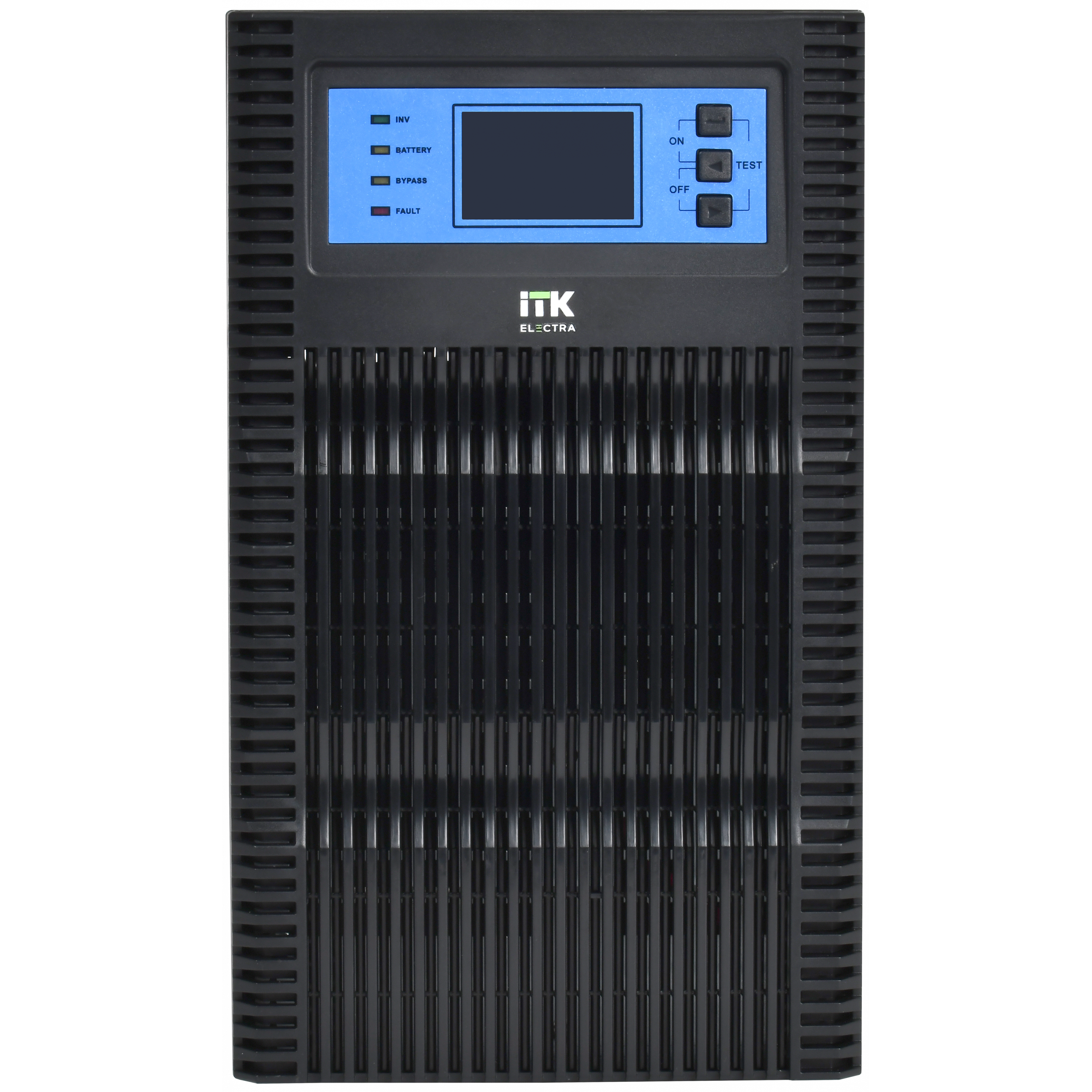 ITK ELECTRA OT ИБП однофазный онлайн 6кВА/6кВт LCD дисплей 192-240VDC клеммная колодка без АКБ с регулируемым зарядным устройством USB EPO RS232 SNMP слот Tower