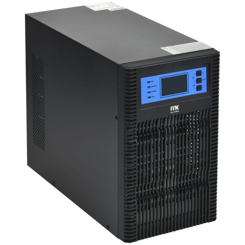 ITK ELECTRA OT ИБП однофазный онлайн 6кВА/6кВт LCD дисплей 192-240VDC клеммная колодка без АКБ с регулируемым зарядным устройством USB EPO RS232 SNMP слот Tower